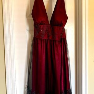 Cocktail Dress - Adrianna Papell - Red, Lace